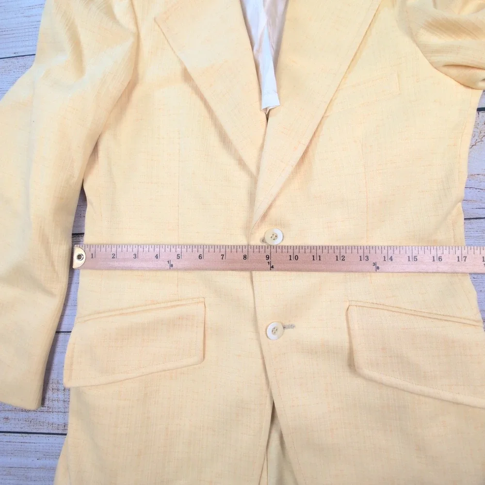 Vintage 1970s Yellow Sport Coat Blazer Men's Western Disco Leisure Jacket 35 -36